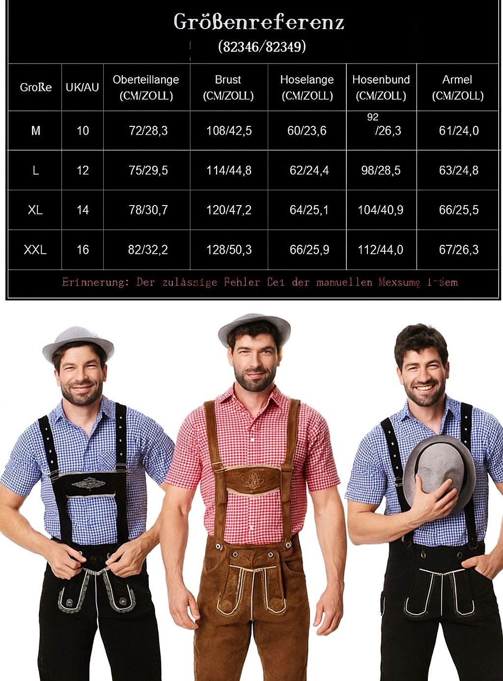 Max Müller - Traditionelles Oktoberfest - Lederhosen + Hemd + Hut